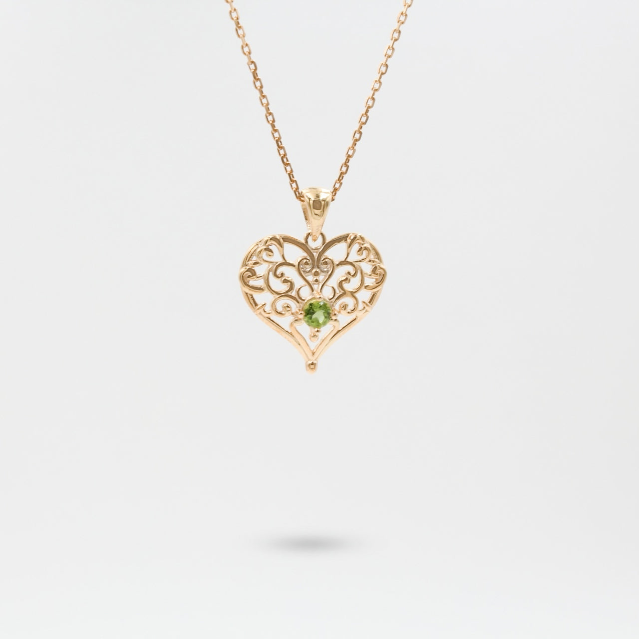 Green Peridot Heart